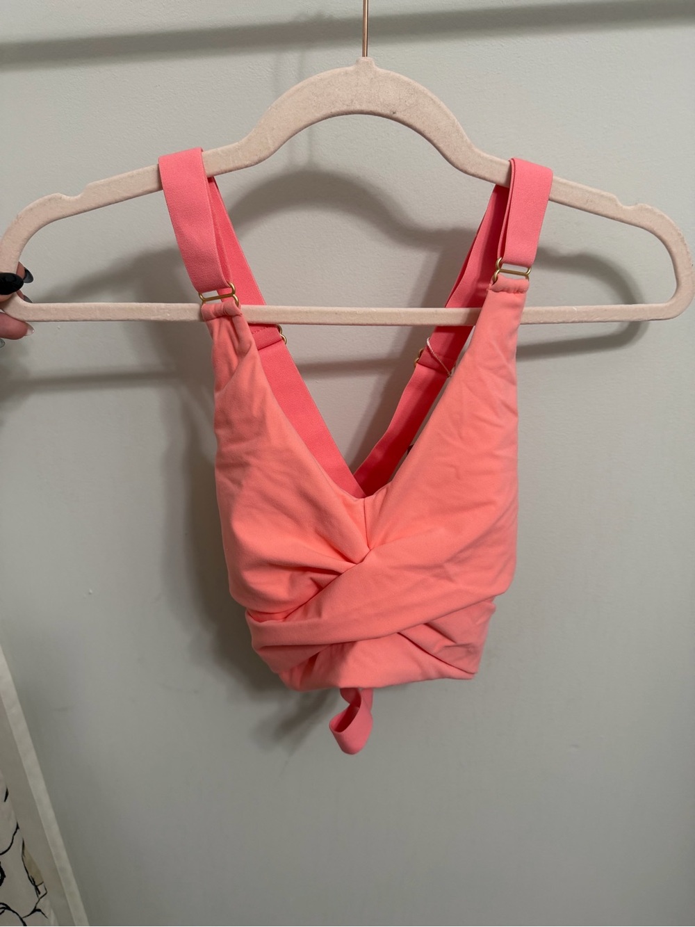 BuffBunny Candy Wrap Coral Twist-Front Sports Bra